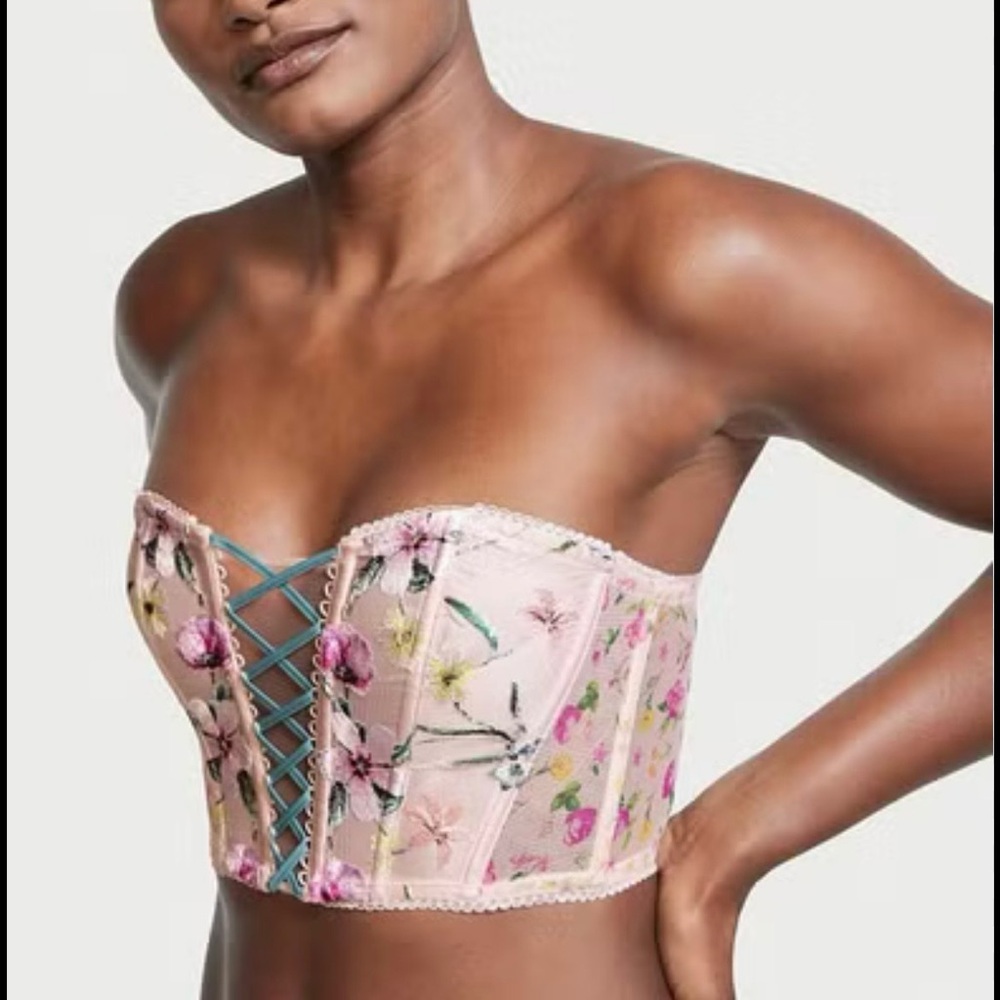 2022 Victoria's Secret Dream Angels Floral Embroidered Bandeau Size Large